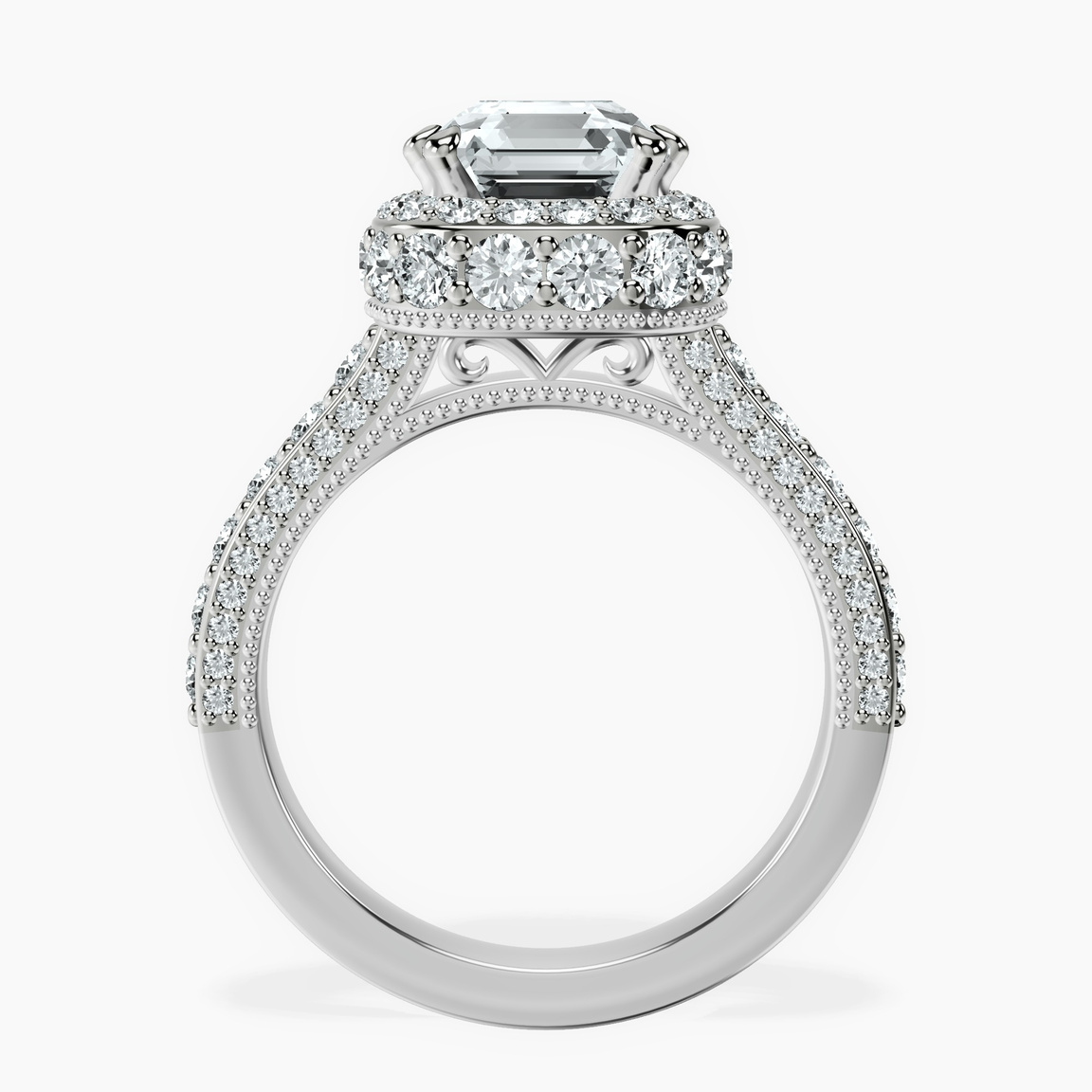 10kt White Gold Luxoré Vintage Allure Lab Diamond Ring side right image one