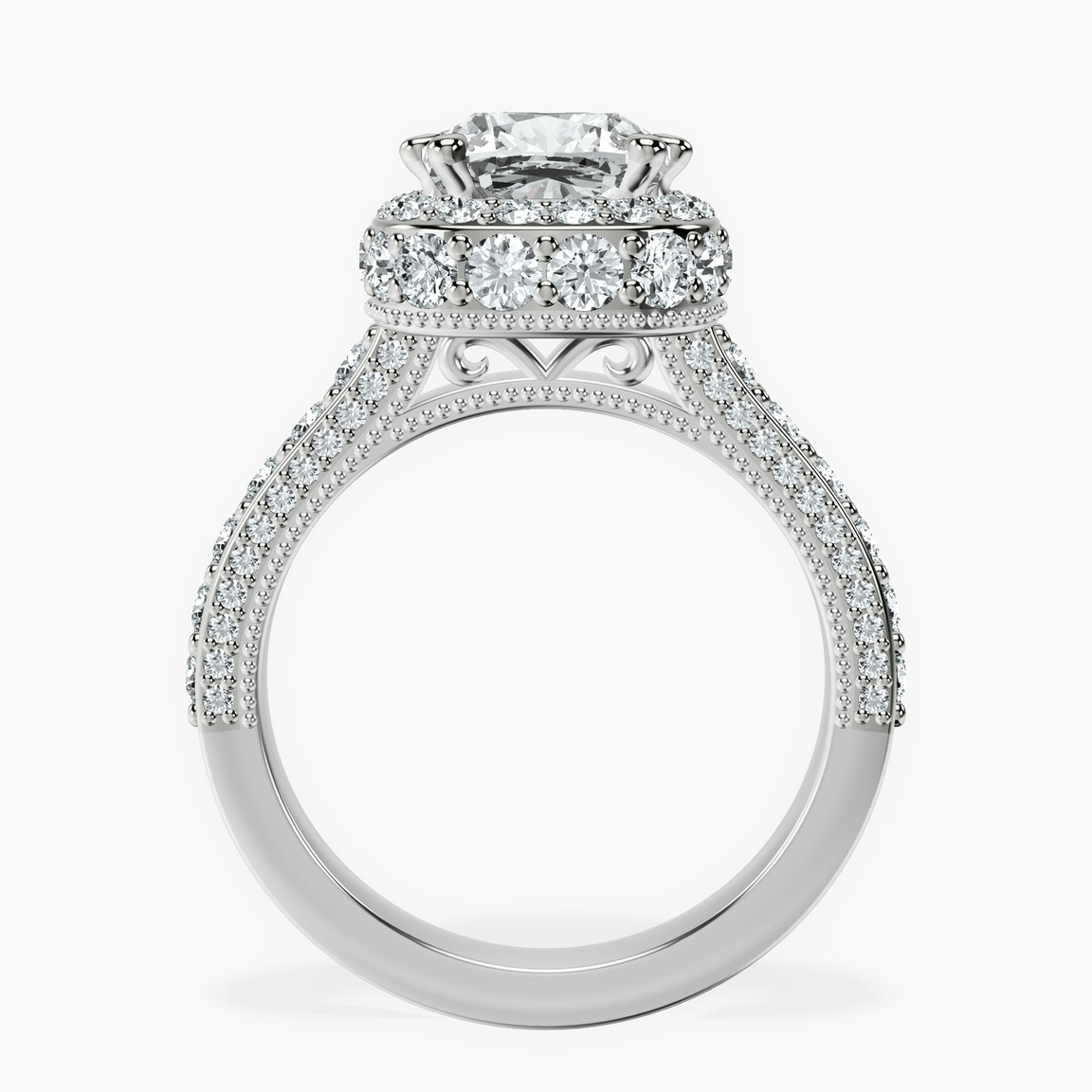 10kt White Gold Luxoré Vintage Allure Lab Diamond Ring side right image one