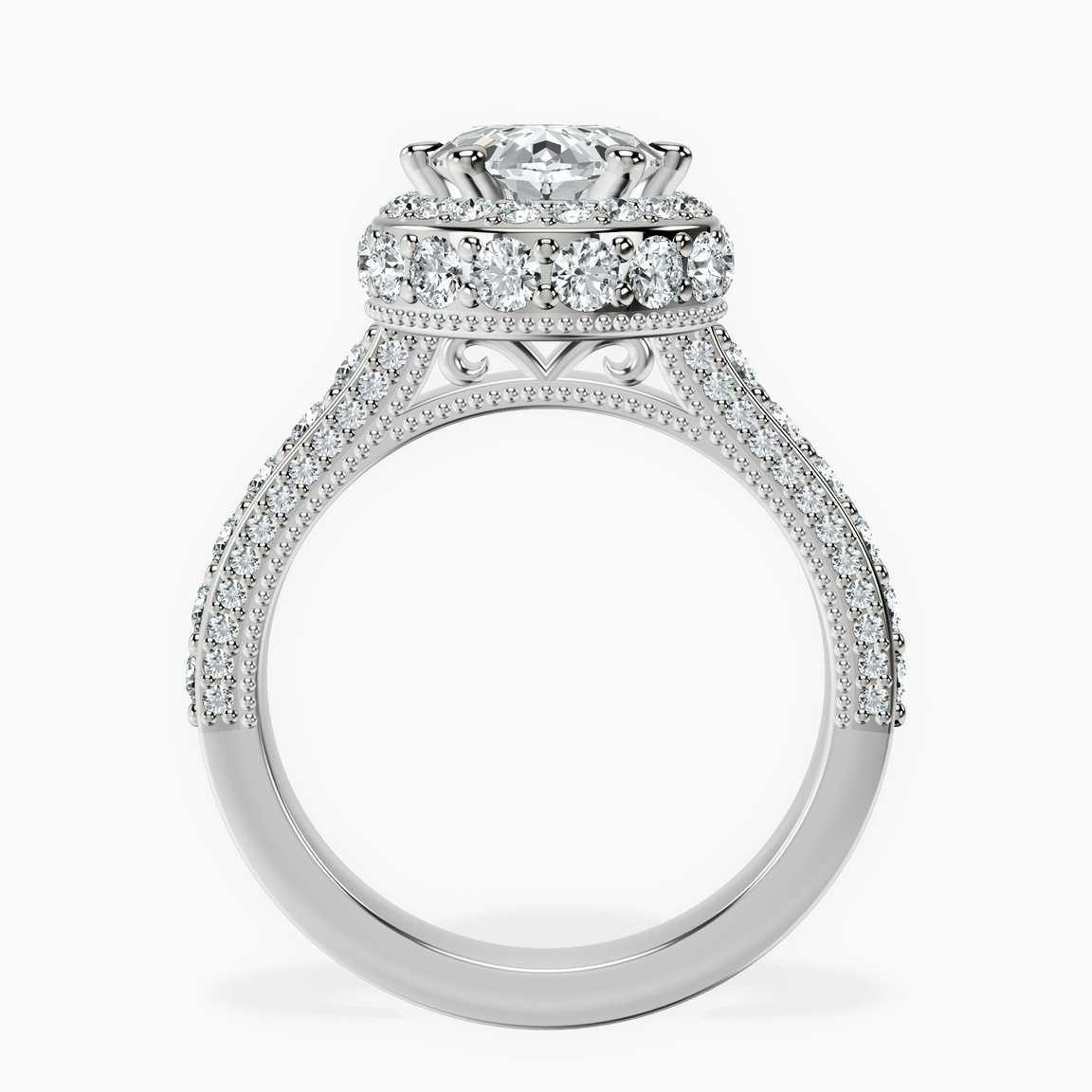 10kt White Gold Luxoré Vintage Allure Lab Diamond Ring side right image one