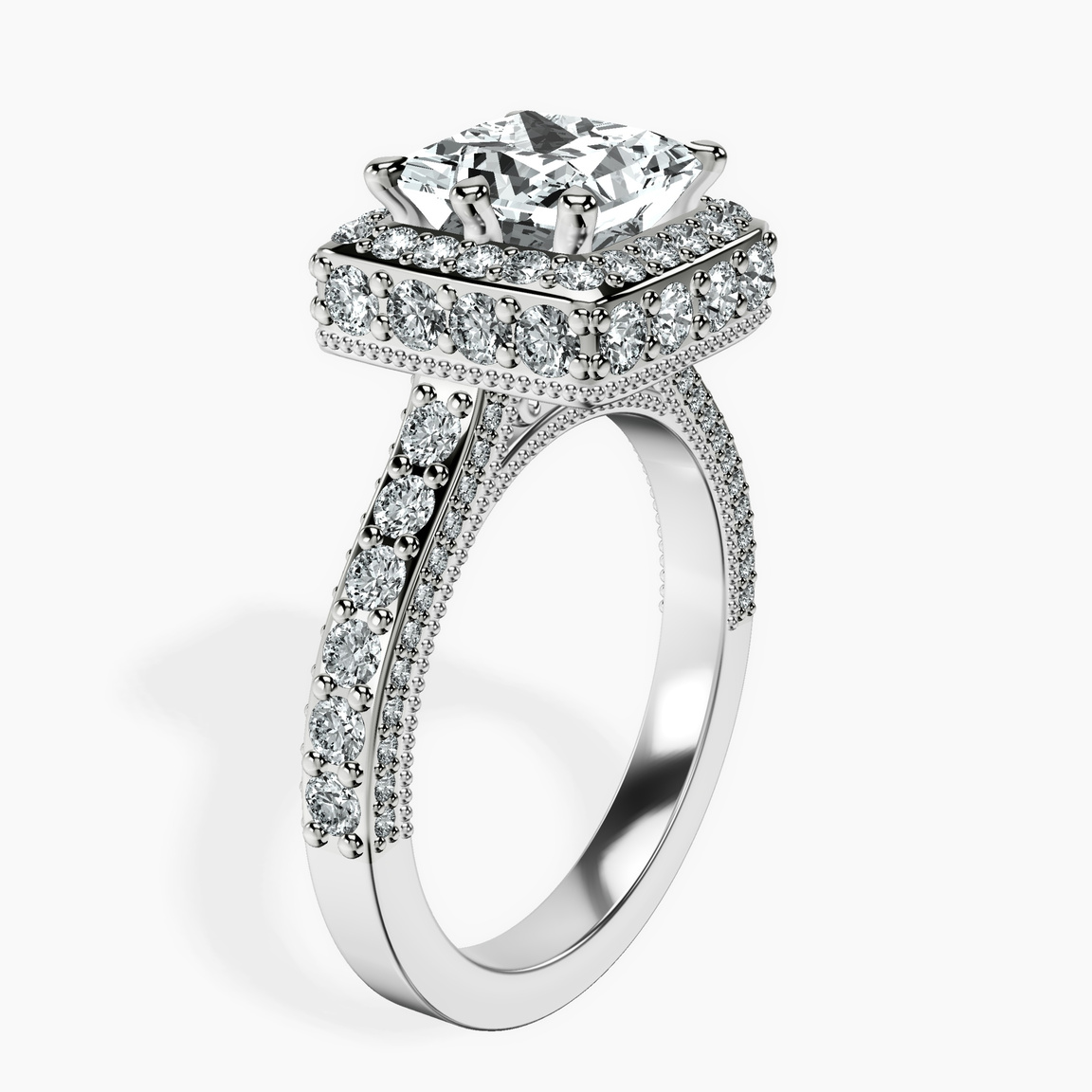 10kt White Gold Luxoré Vintage Allure Lab Diamond Ring standing product image one