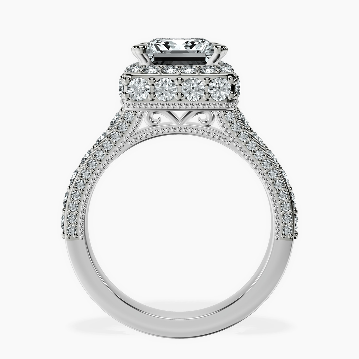 10kt White Gold Luxoré Vintage Allure Lab Diamond Ring side right image one