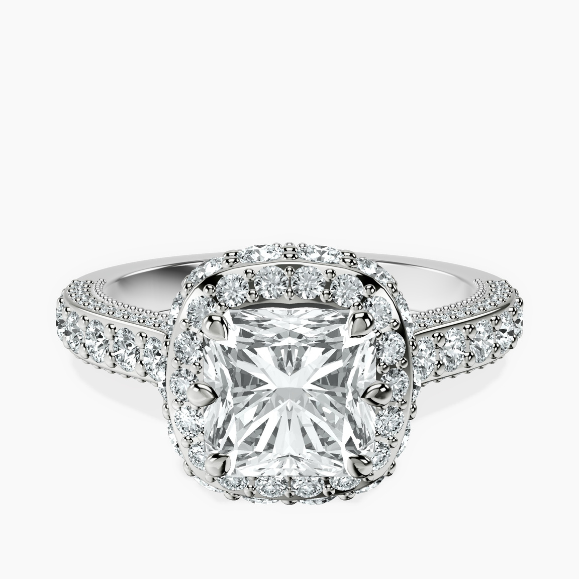 10kt White Gold Luxoré Vintage Allure Lab Diamond Ring front image