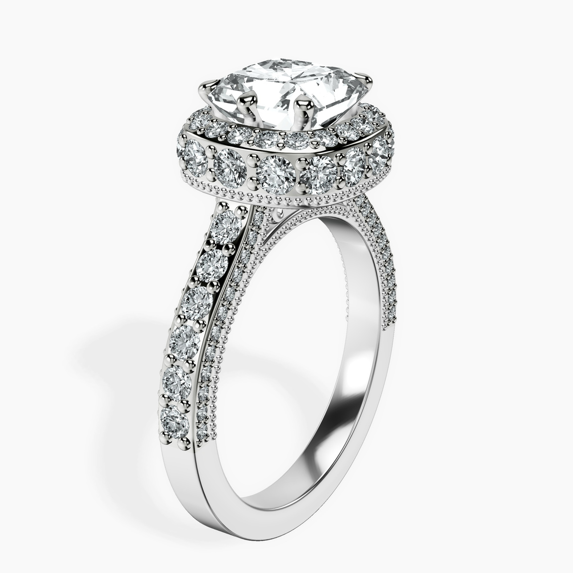 10kt White Gold Luxoré Vintage Allure Lab Diamond Ring standing product image one