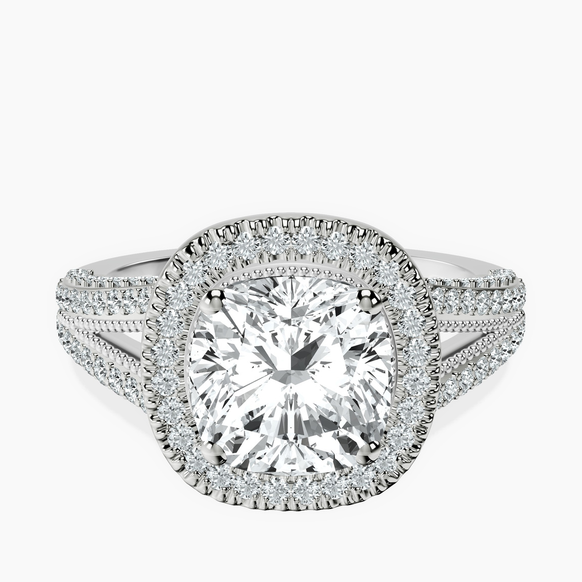 Platinum Opulenté Antique Halo Lab Diamond Ring front image