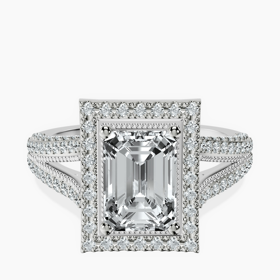 Platinum Opulenté Antique Halo Lab Diamond Ring front image