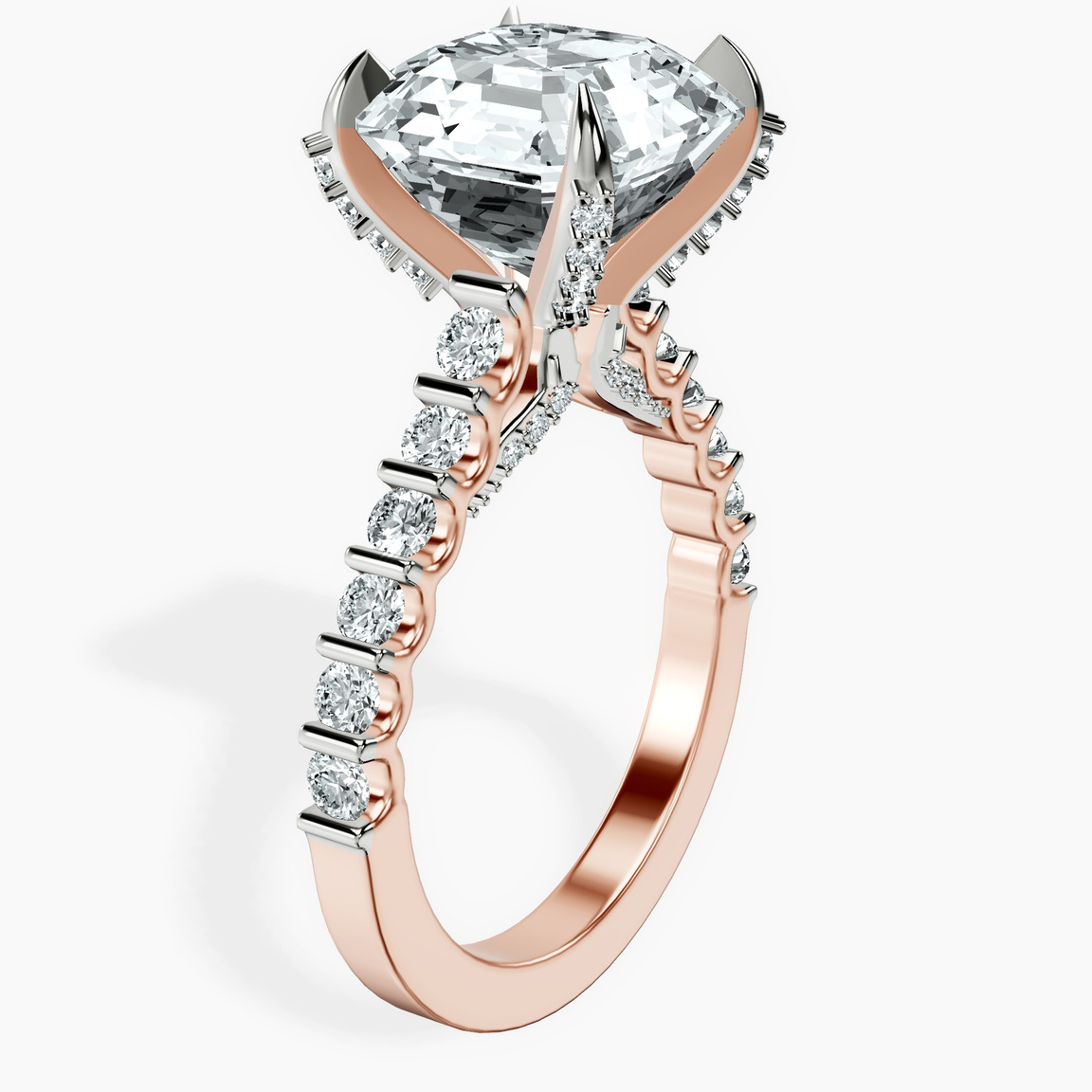 10kt Rose Gold Austria Cathedral Lab Diamond Ring standing product image one