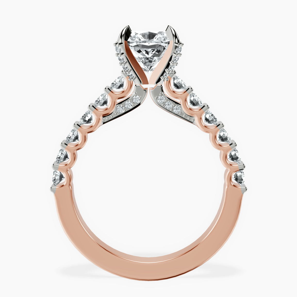 9ct Rose Gold Austria Cathedral Lab Diamond Ring side right image one