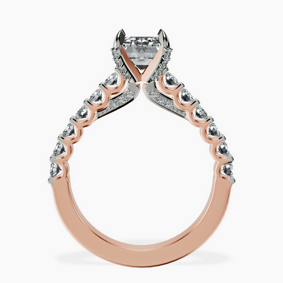 9ct Rose Gold Austria Cathedral Lab Diamond Ring side right image one