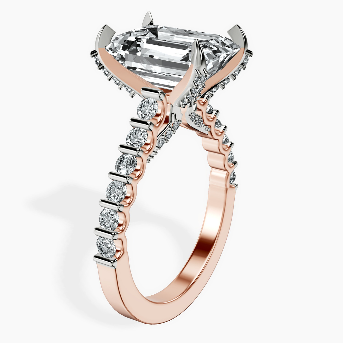 10kt Rose Gold Austria Cathedral Lab Diamond Ring standing product image one