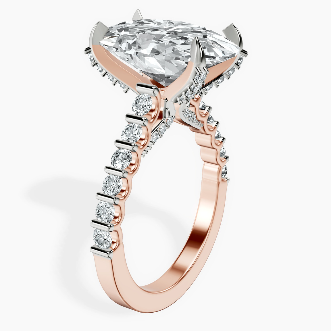 10kt Rose Gold Austria Cathedral Lab Diamond Ring standing product image one