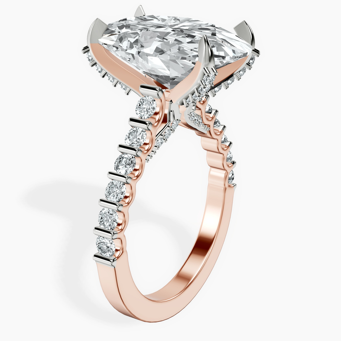 10kt Rose Gold Austria Cathedral Lab Diamond Ring standing product image one