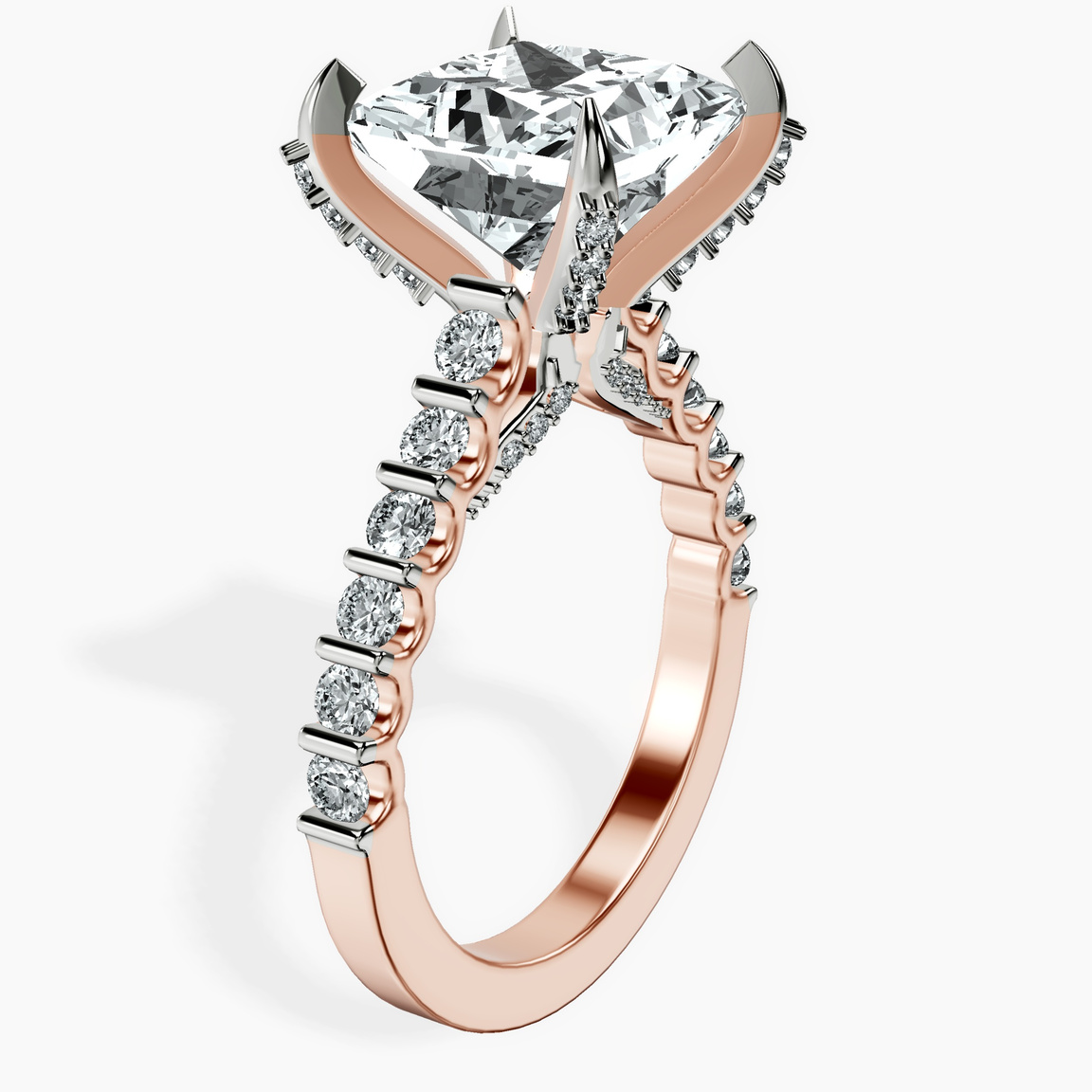 10kt Rose Gold Austria Cathedral Lab Diamond Ring standing product image one