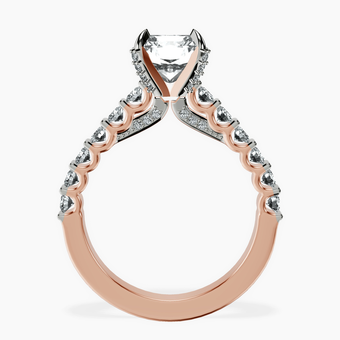 9ct Rose Gold Austria Cathedral Lab Diamond Ring side right image one