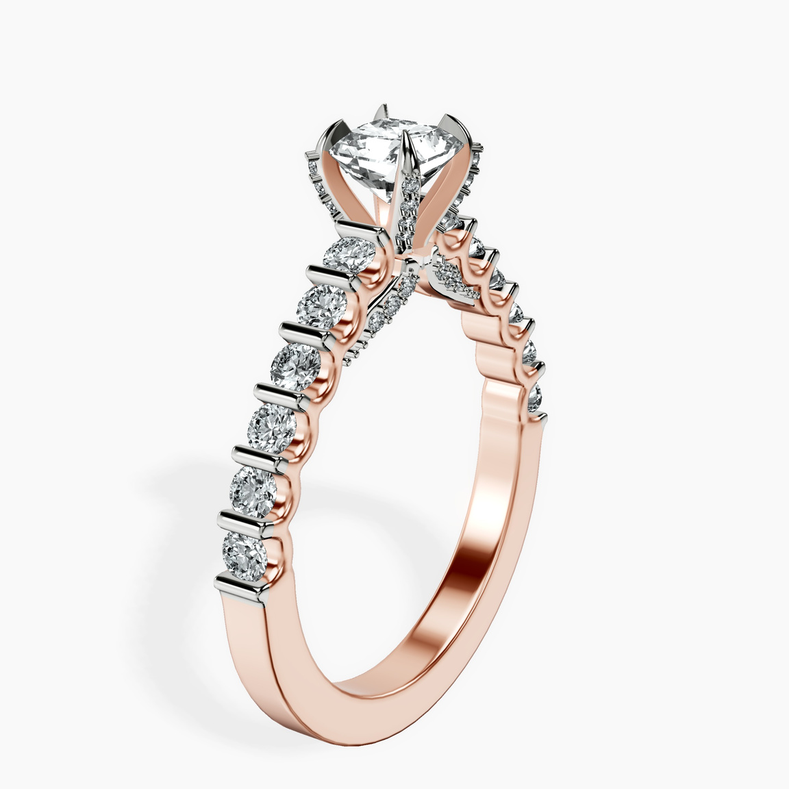 10kt Rose Gold Austria Cathedral Lab Diamond Ring standing product image one