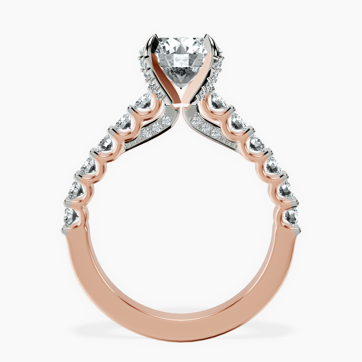 9ct Rose Gold Austria Cathedral Lab Diamond Ring side right image one