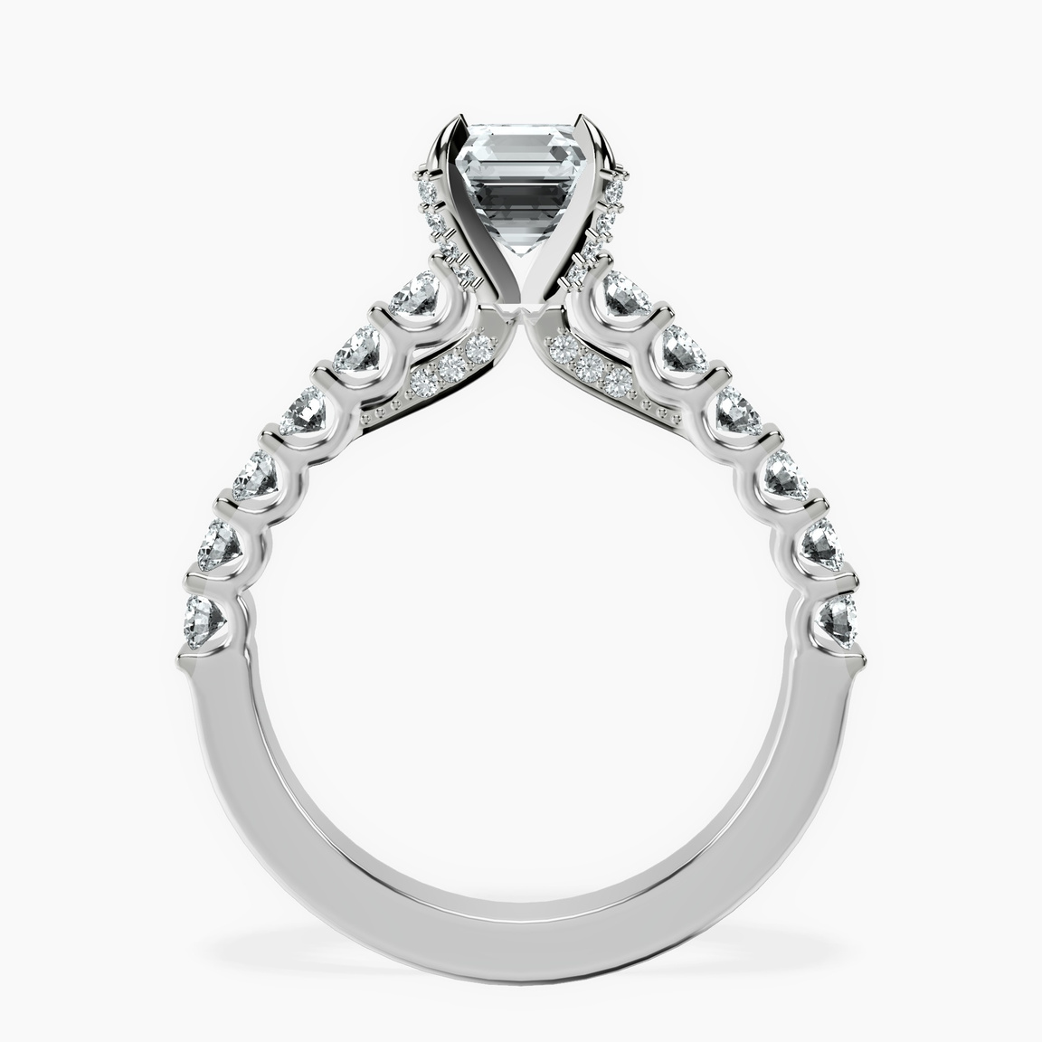 10kt White Gold Austria Cathedral Lab Diamond Ring side right image one