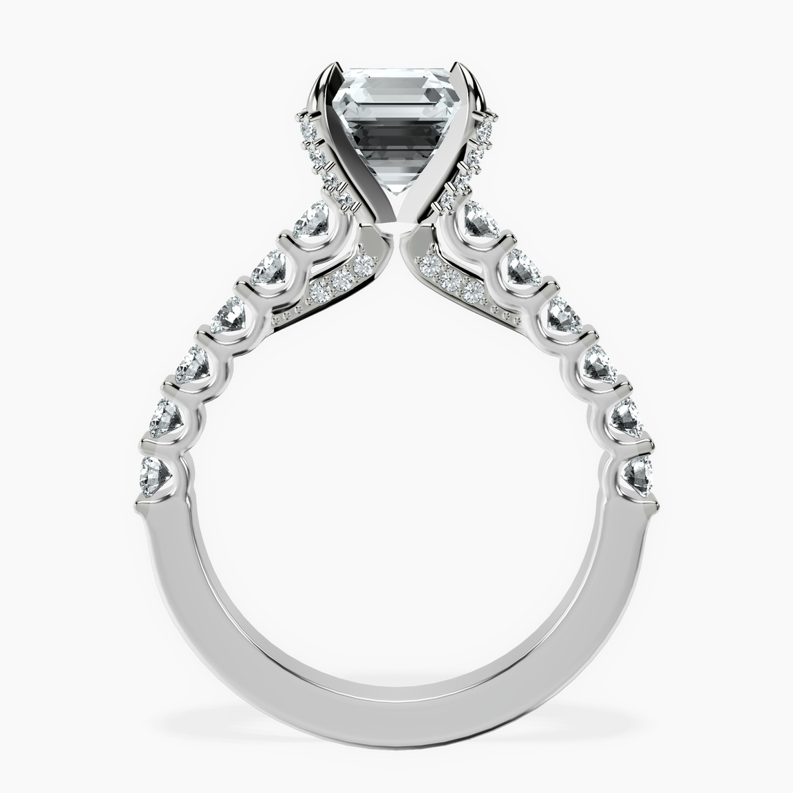 Platinum Austria Cathedral Lab Diamond Ring side right image one