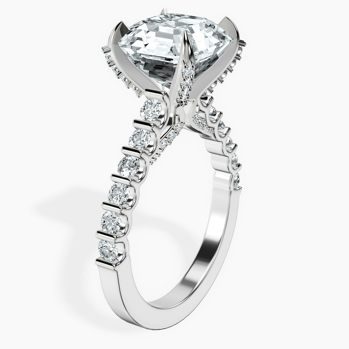 Platinum Austria Cathedral Lab Diamond Ring standing product image one