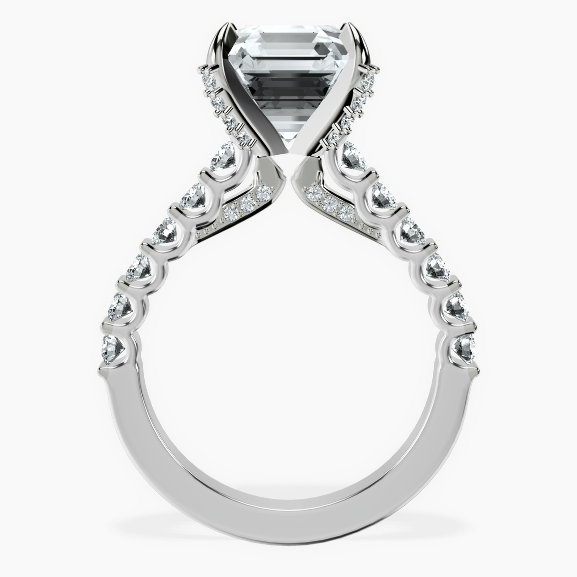 Platinum Austria Cathedral Lab Diamond Ring side right image one