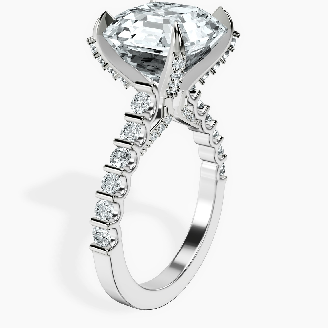 Platinum Austria Cathedral Lab Diamond Ring standing product image one