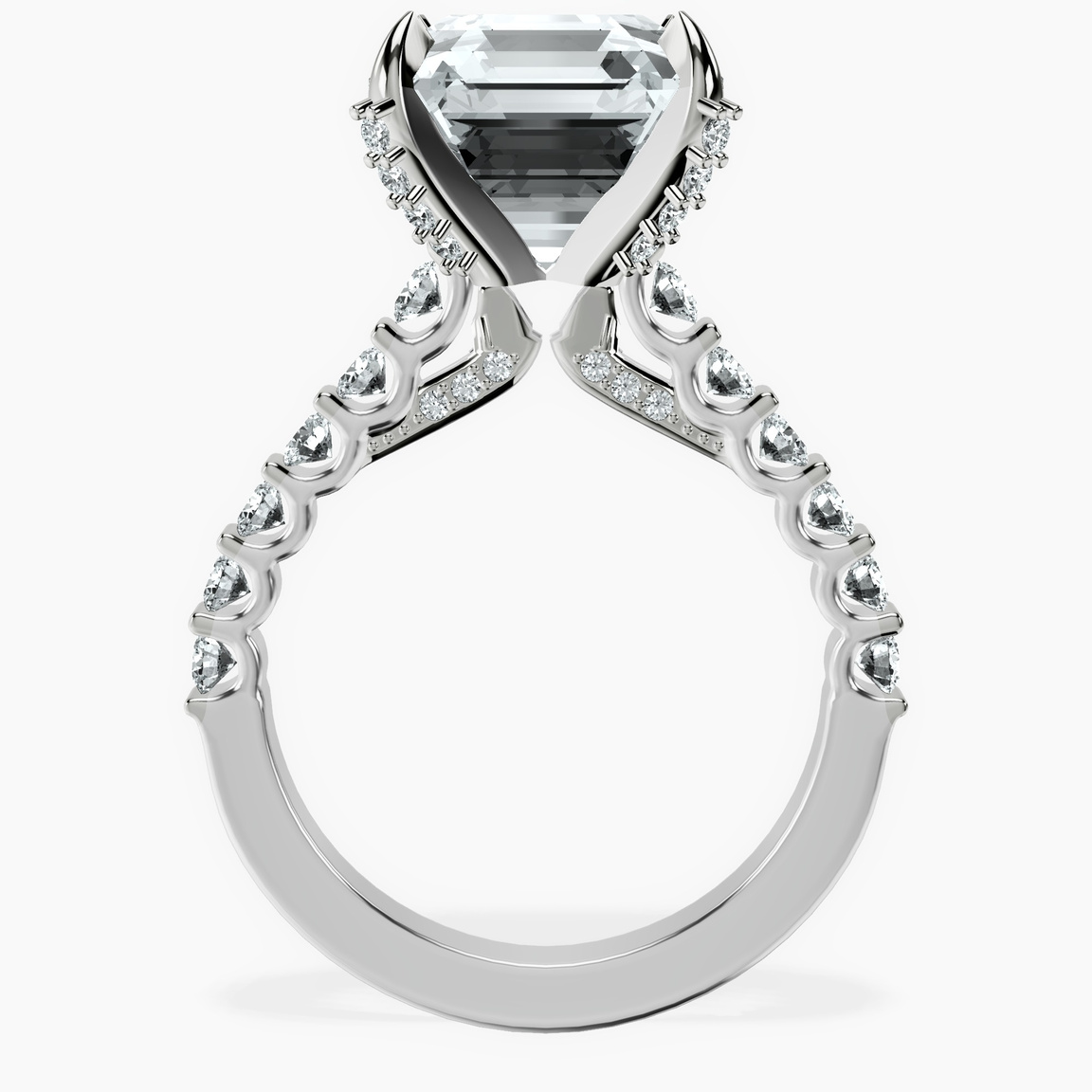 Platinum Austria Cathedral Lab Diamond Ring side right image one