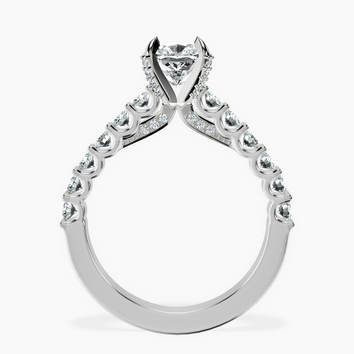 14kt White Gold Austria Cathedral Lab Diamond Ring side right image one