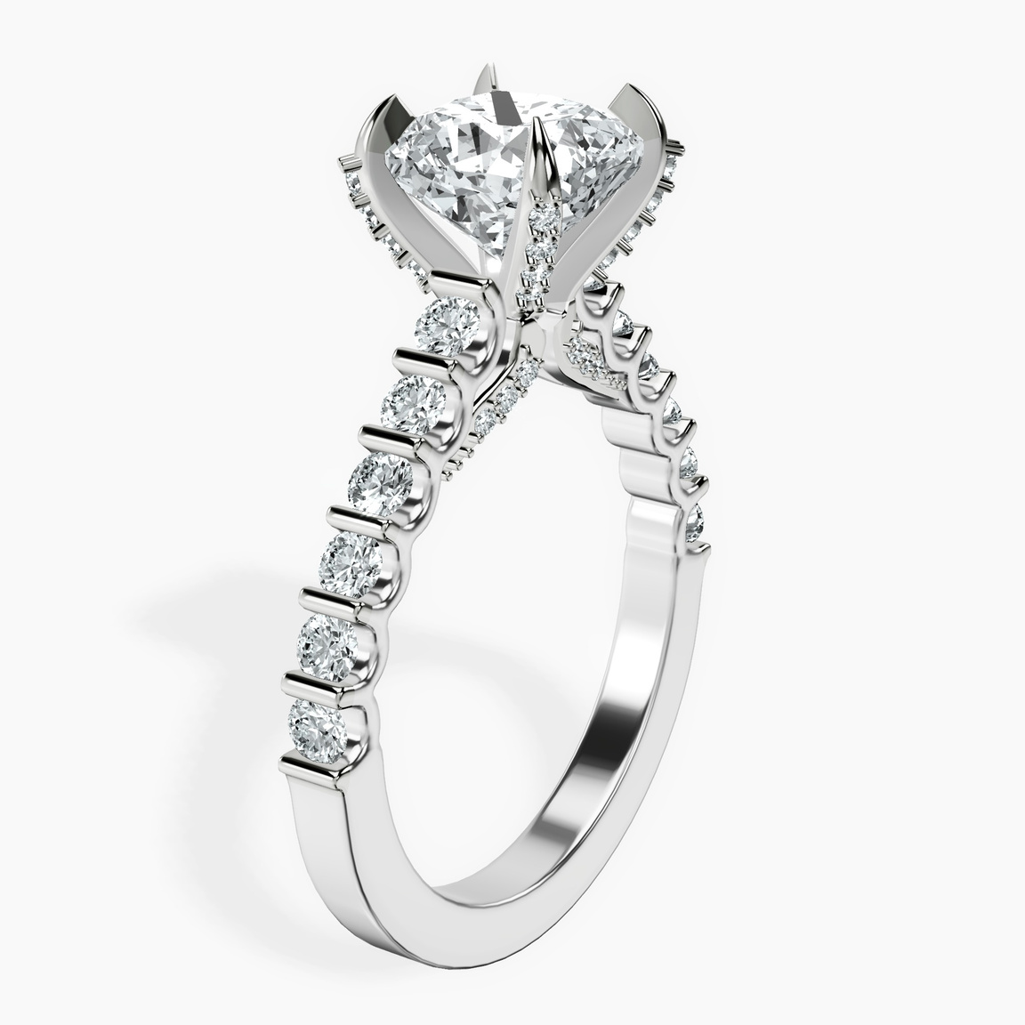 Platinum Austria Cathedral Lab Diamond Ring standing product image one