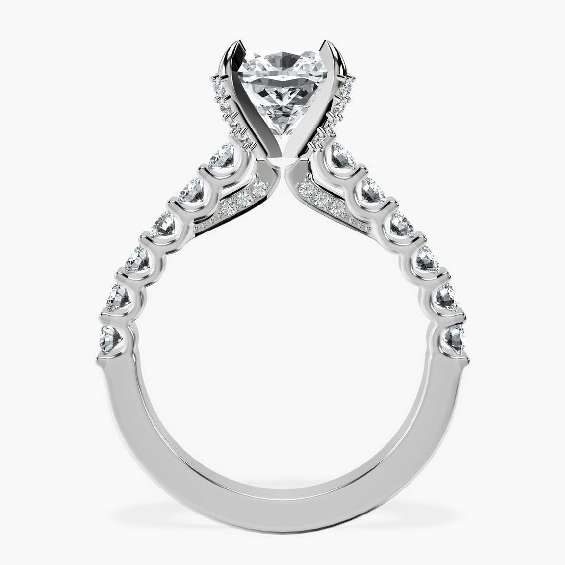 Platinum Austria Cathedral Lab Diamond Ring side right image one