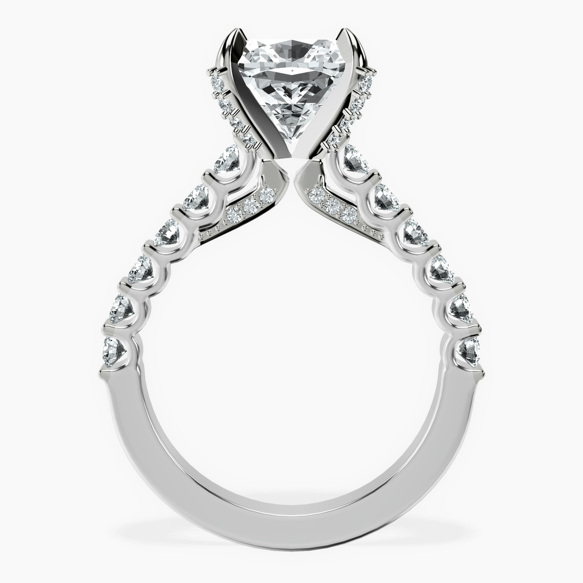 Platinum Austria Cathedral Lab Diamond Ring side right image one
