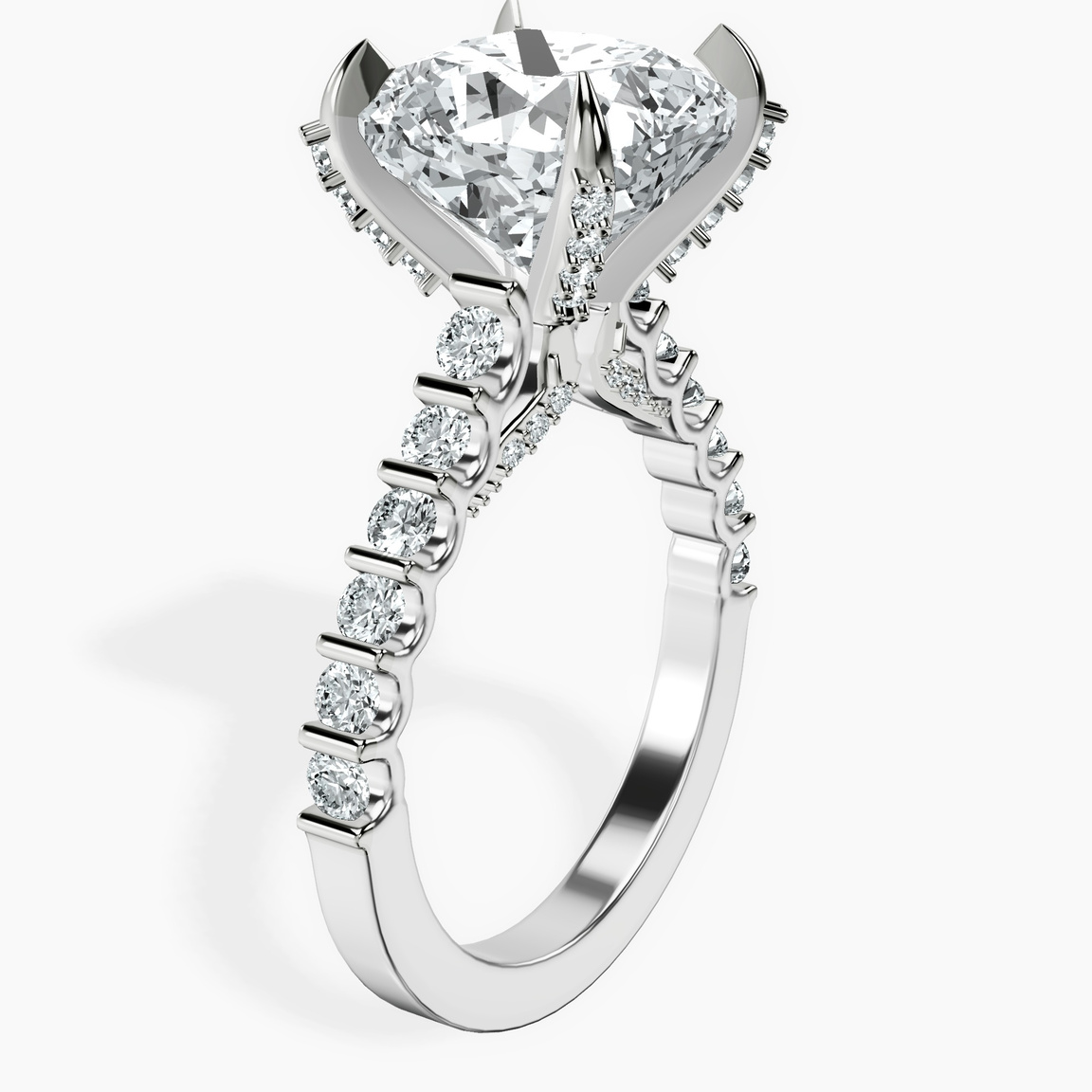 Platinum Austria Cathedral Lab Diamond Ring standing product image one