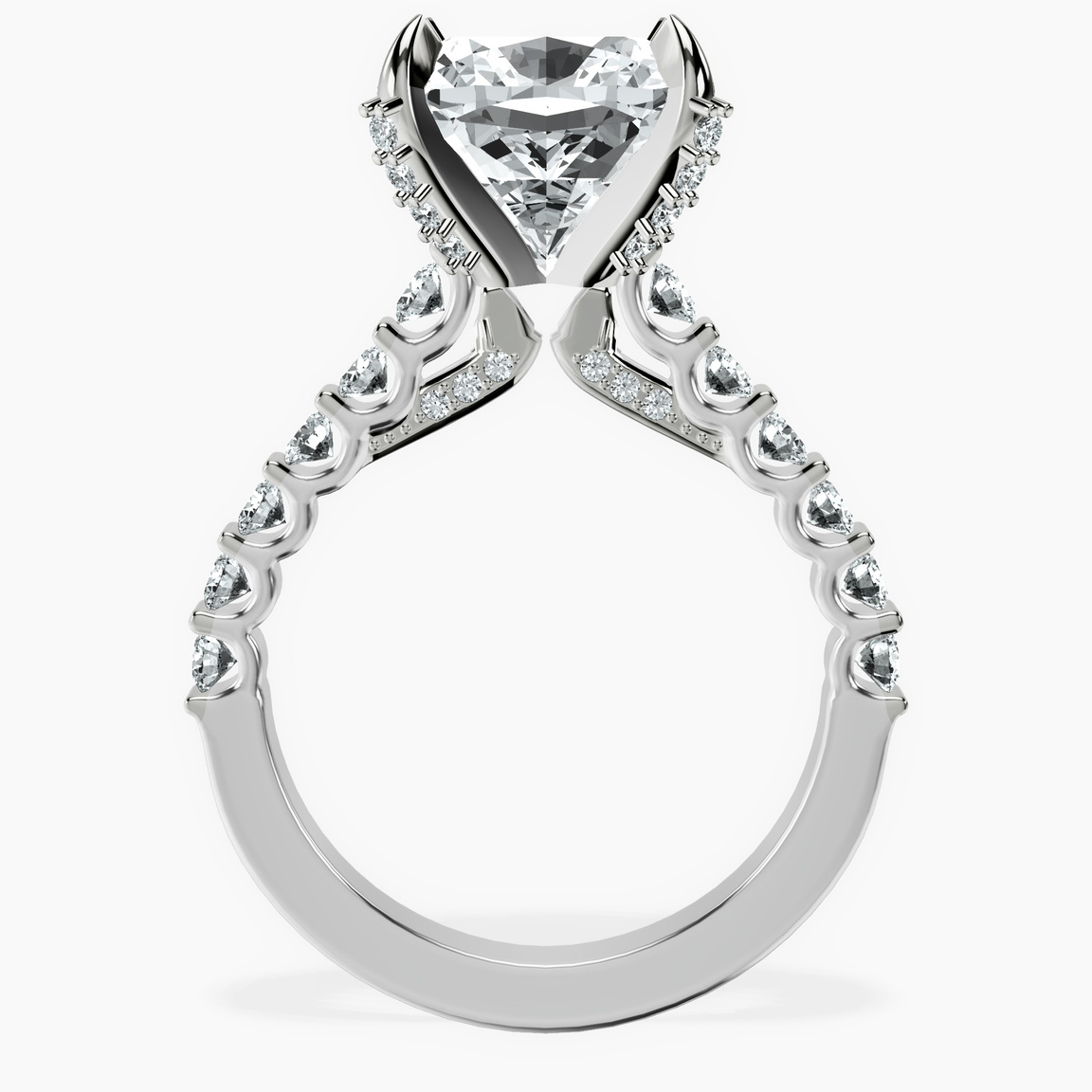 Platinum Austria Cathedral Lab Diamond Ring side right image one