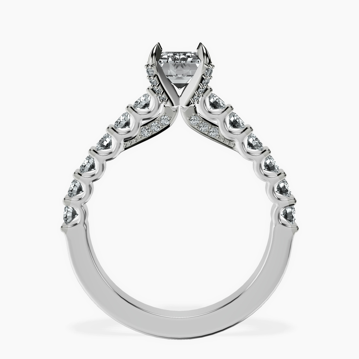 Platinum Austria Cathedral Lab Diamond Ring side right image one