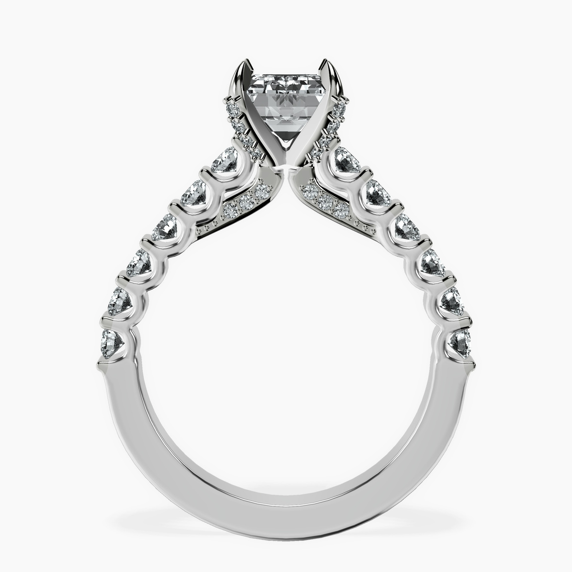 Platinum Austria Cathedral Lab Diamond Ring side right image one
