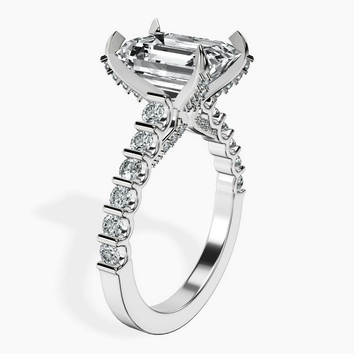 Platinum Austria Cathedral Lab Diamond Ring standing product image one