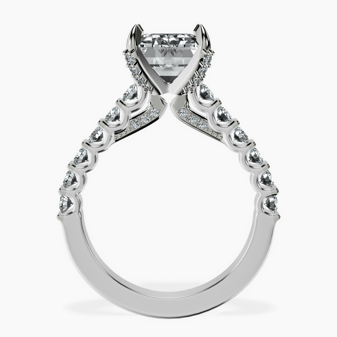 Platinum Austria Cathedral Lab Diamond Ring side right image one