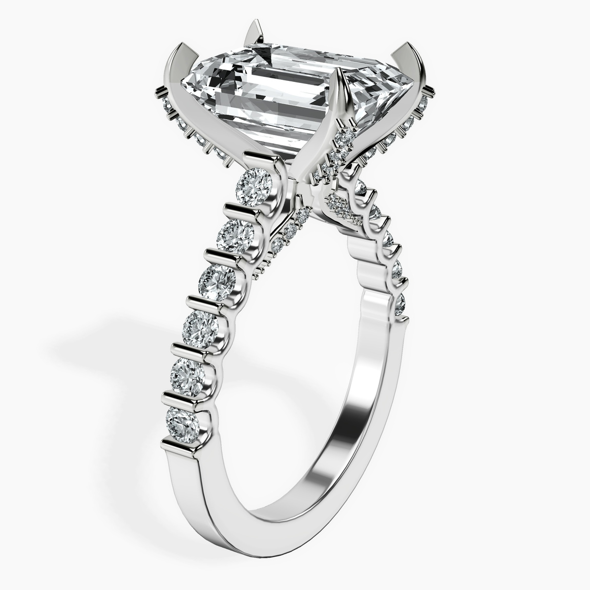 Platinum Austria Cathedral Lab Diamond Ring standing product image one