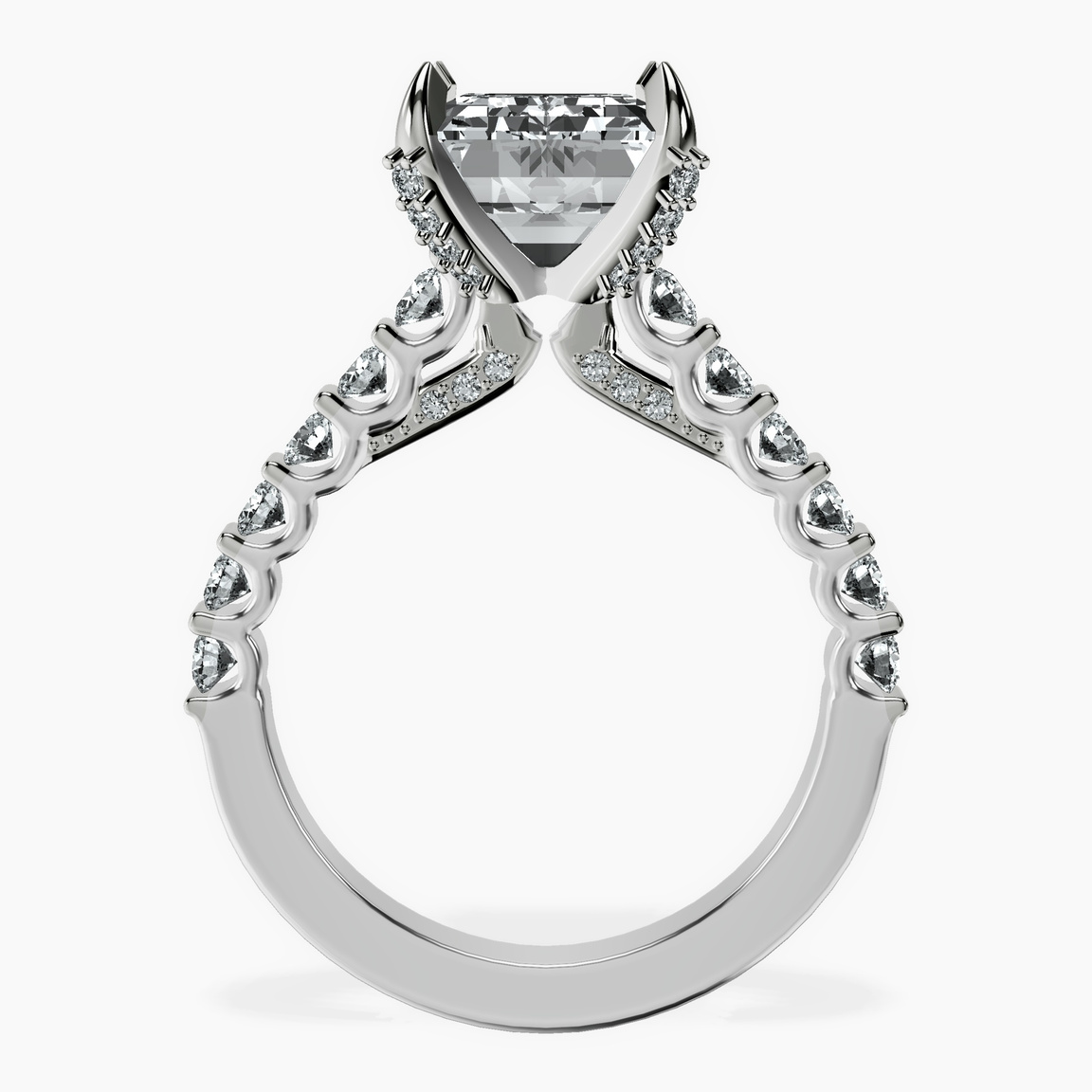 Platinum Austria Cathedral Lab Diamond Ring side right image one