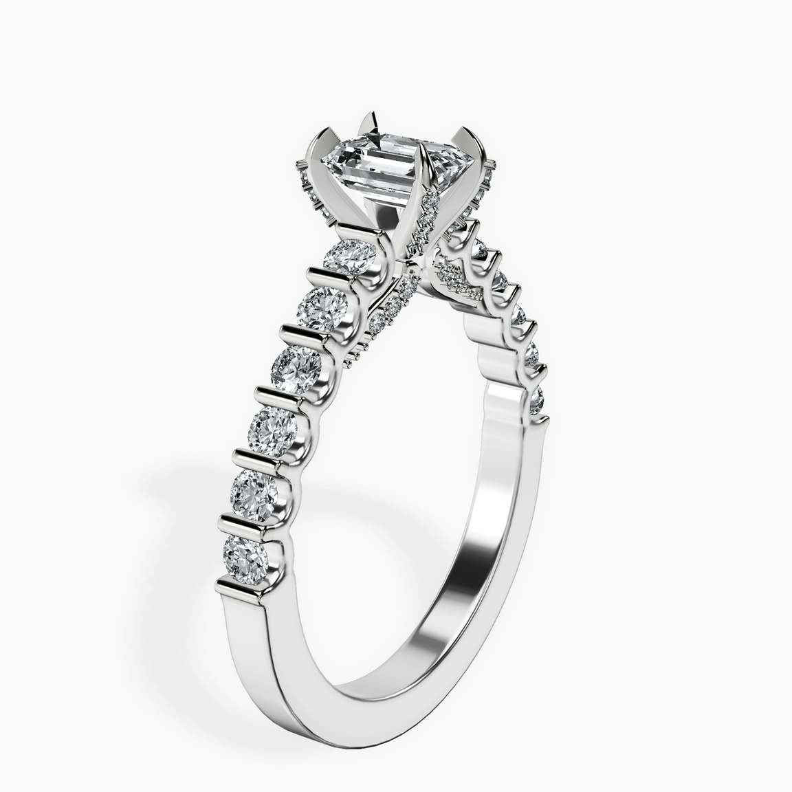 Platinum Austria Cathedral Lab Diamond Ring standing product image one
