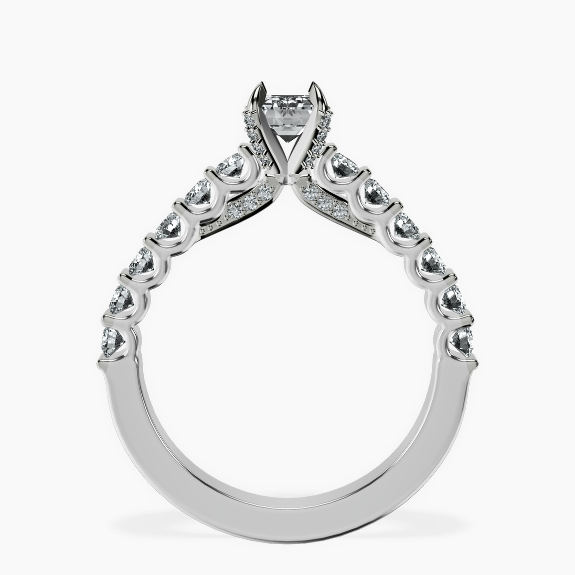Platinum Austria Cathedral Lab Diamond Ring side right image one