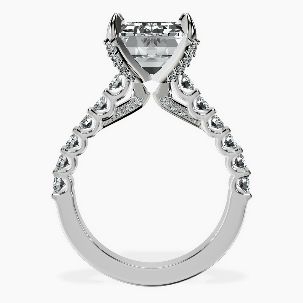 Platinum Austria Cathedral Lab Diamond Ring side right image one