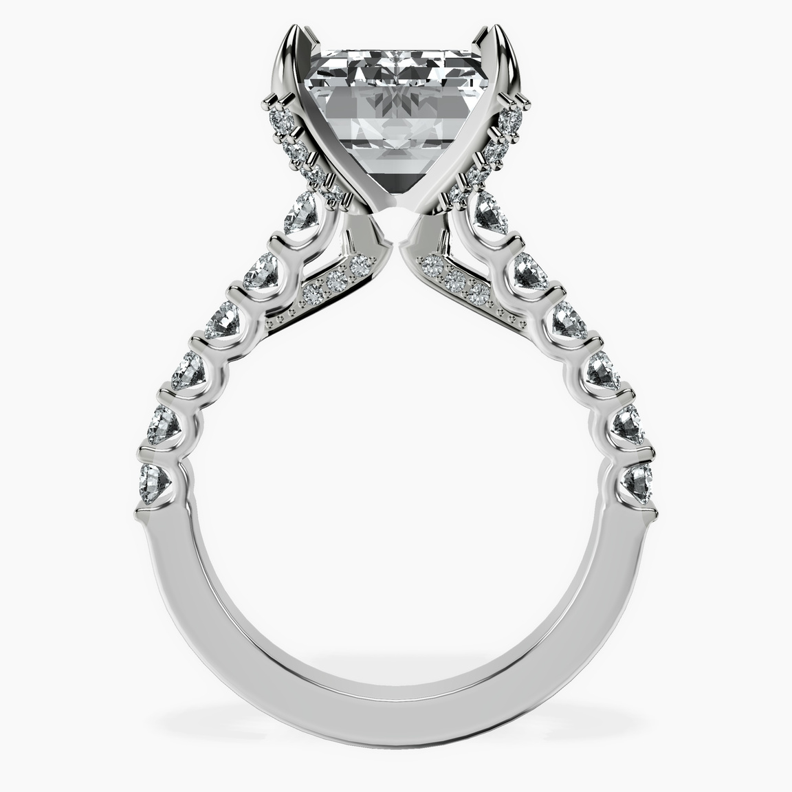 Platinum Austria Cathedral Lab Diamond Ring side right image one