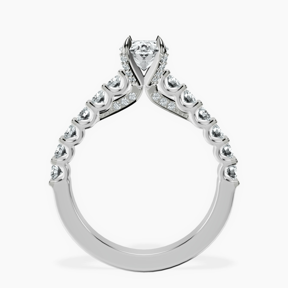Platinum Austria Cathedral Lab Diamond Ring side right image one