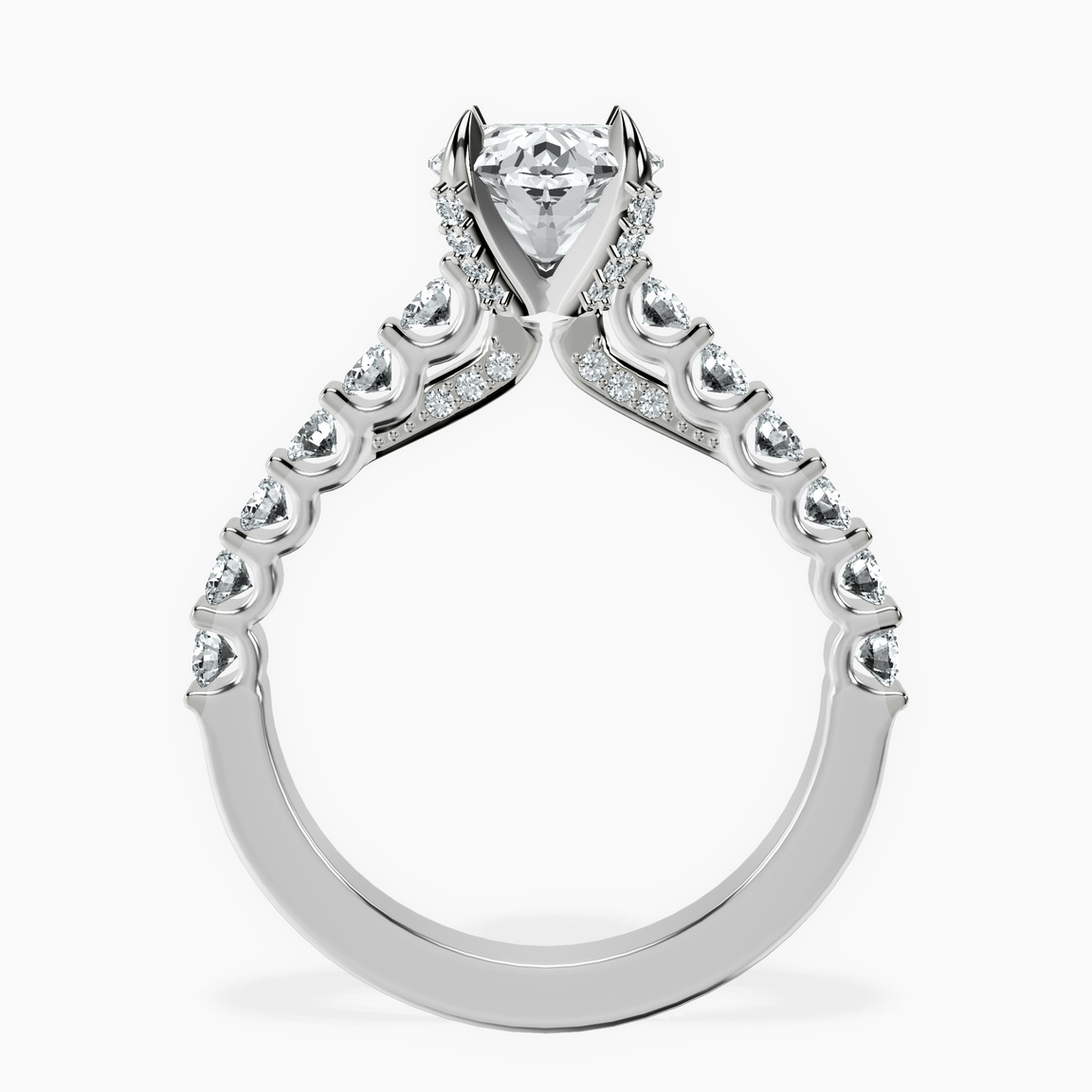 Platinum Austria Cathedral Lab Diamond Ring side right image one