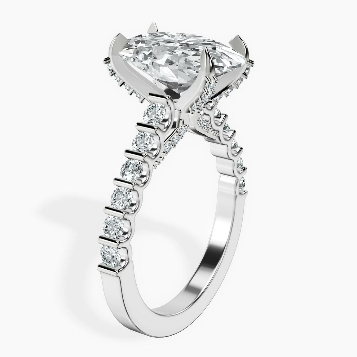 Platinum Austria Cathedral Lab Diamond Ring standing product image one