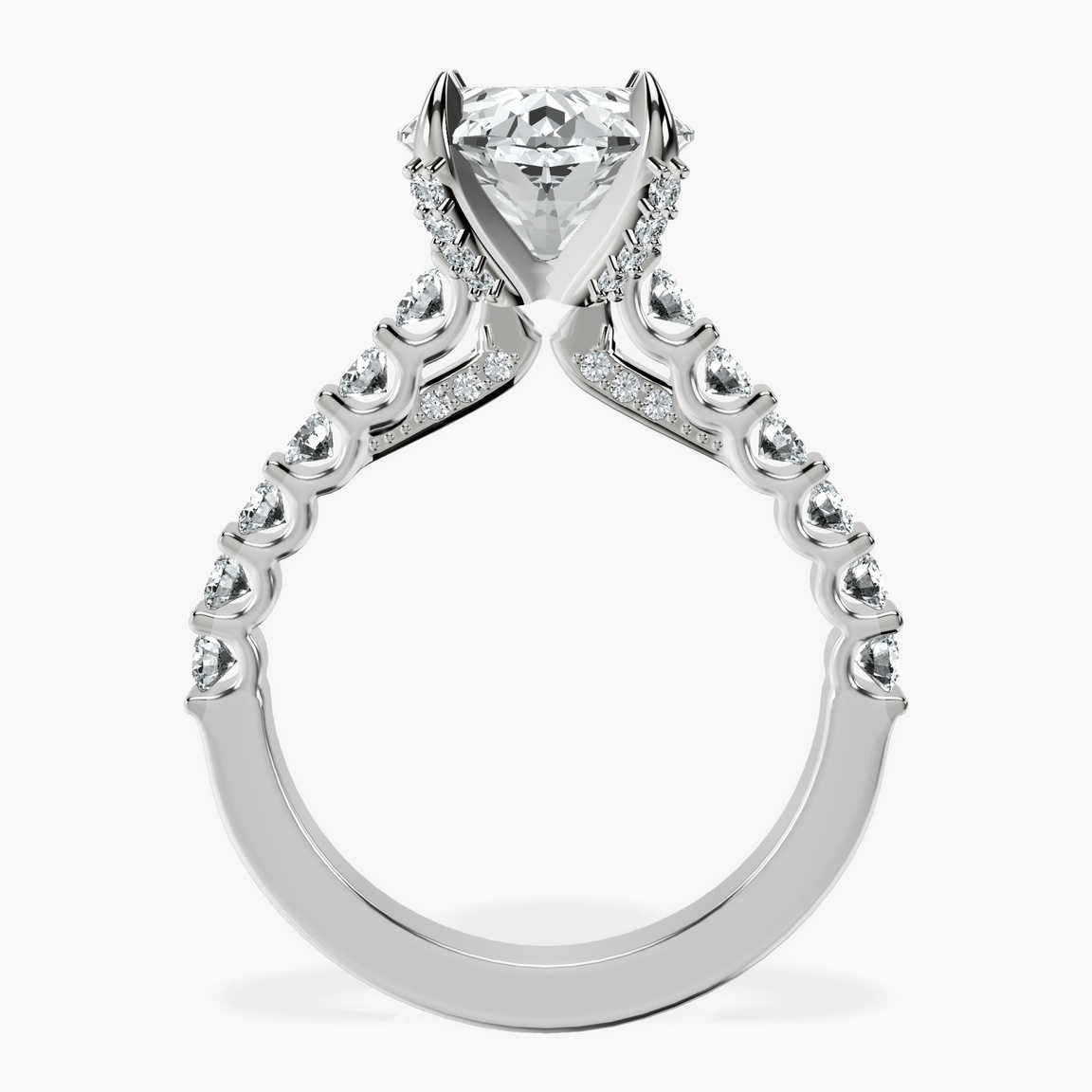 Platinum Austria Cathedral Lab Diamond Ring side right image one