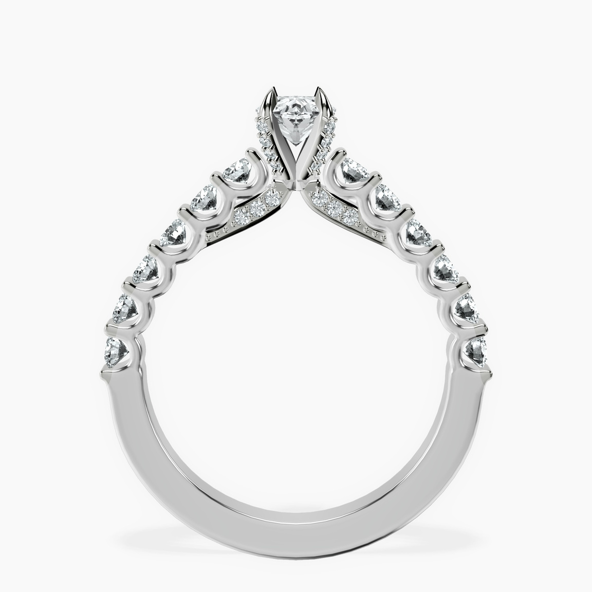 Platinum Austria Cathedral Lab Diamond Ring side right image one