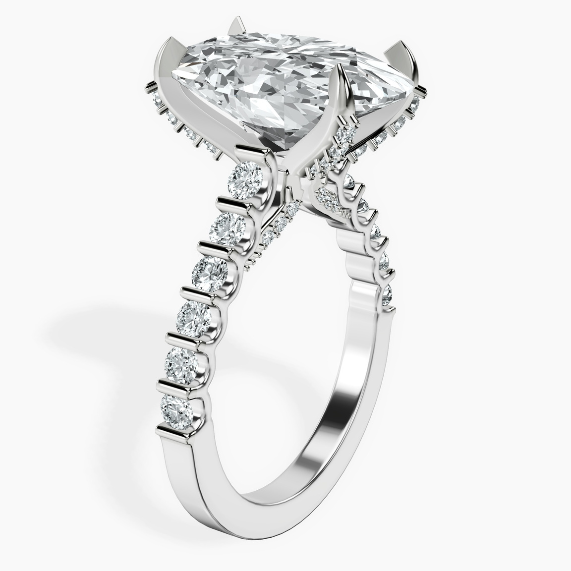 Platinum Austria Cathedral Lab Diamond Ring standing product image one