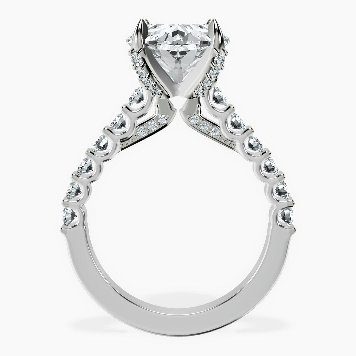 Platinum Austria Cathedral Lab Diamond Ring side right image one