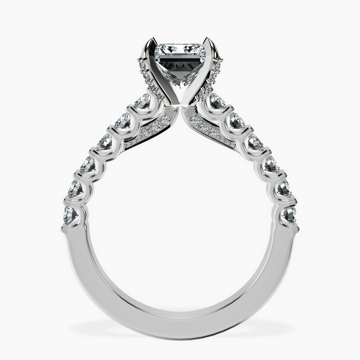 14kt White Gold Austria Cathedral Lab Diamond Ring side right image one