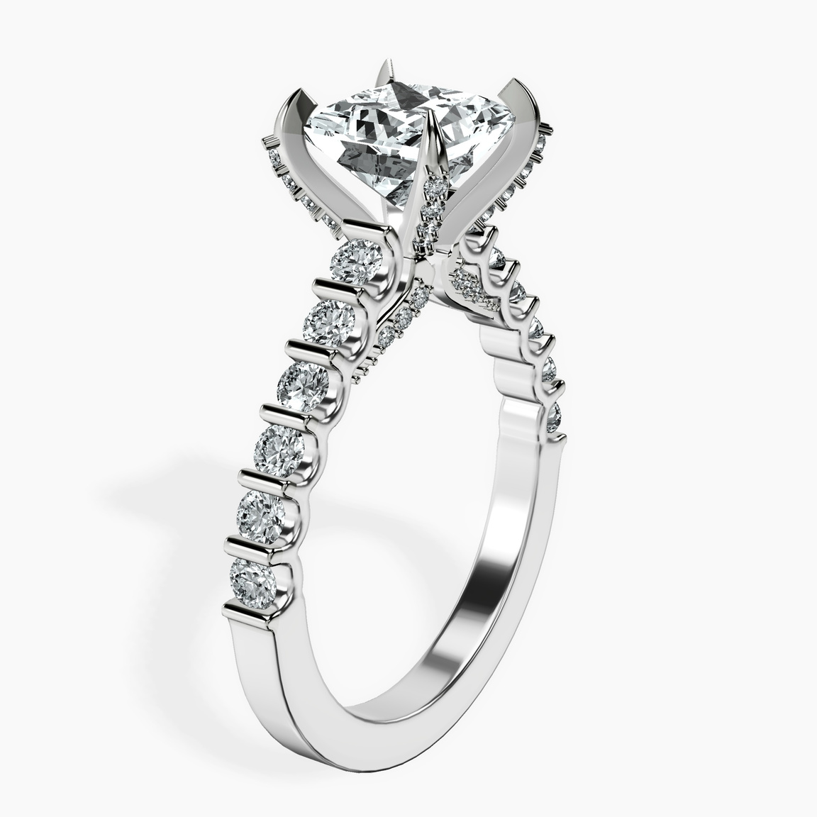 14ct White Gold Austria Cathedral Lab Diamond Ring standing product image one